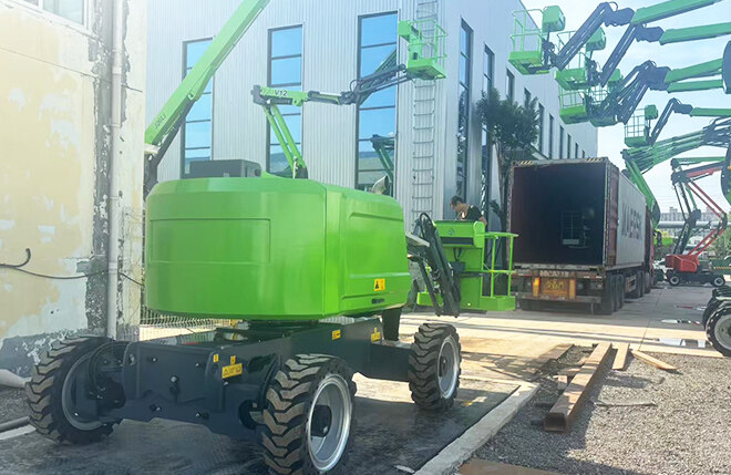 Congratulations! 2 Units Of 14-Meter Articulating Boom Lifts Have Been Loaded Into The Container And Shipped To Russia!
