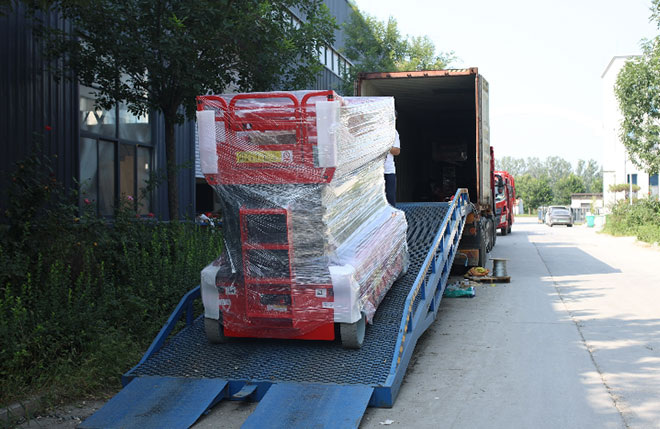 Congratulations! 6 Units Of 12-Meter Scissor lifts Have Been Loaded Into The Container And Shipped To France!