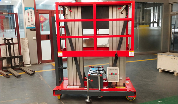Custom Double-mast Aluminum Alloy Lift with Auxiliary Walking Delivered to Philippines