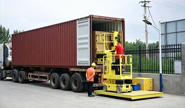 Full Container Shipment! Batch of Vertical Mast Lifts Exported to the Netherlands