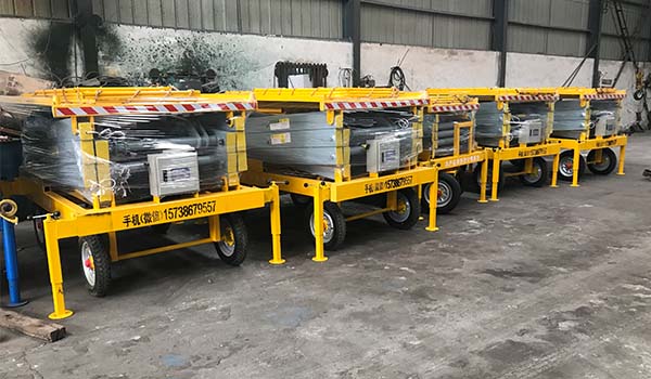 5 Units 10m Mobile Scissor Lift Ready for Shipment to Malaysia